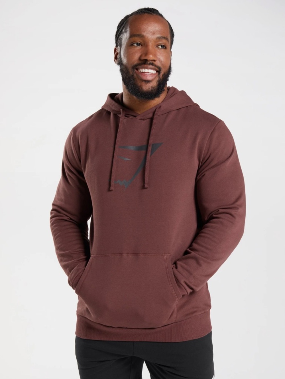 Gymshark Men's cherry brown. Pullover Hoodie with Logo